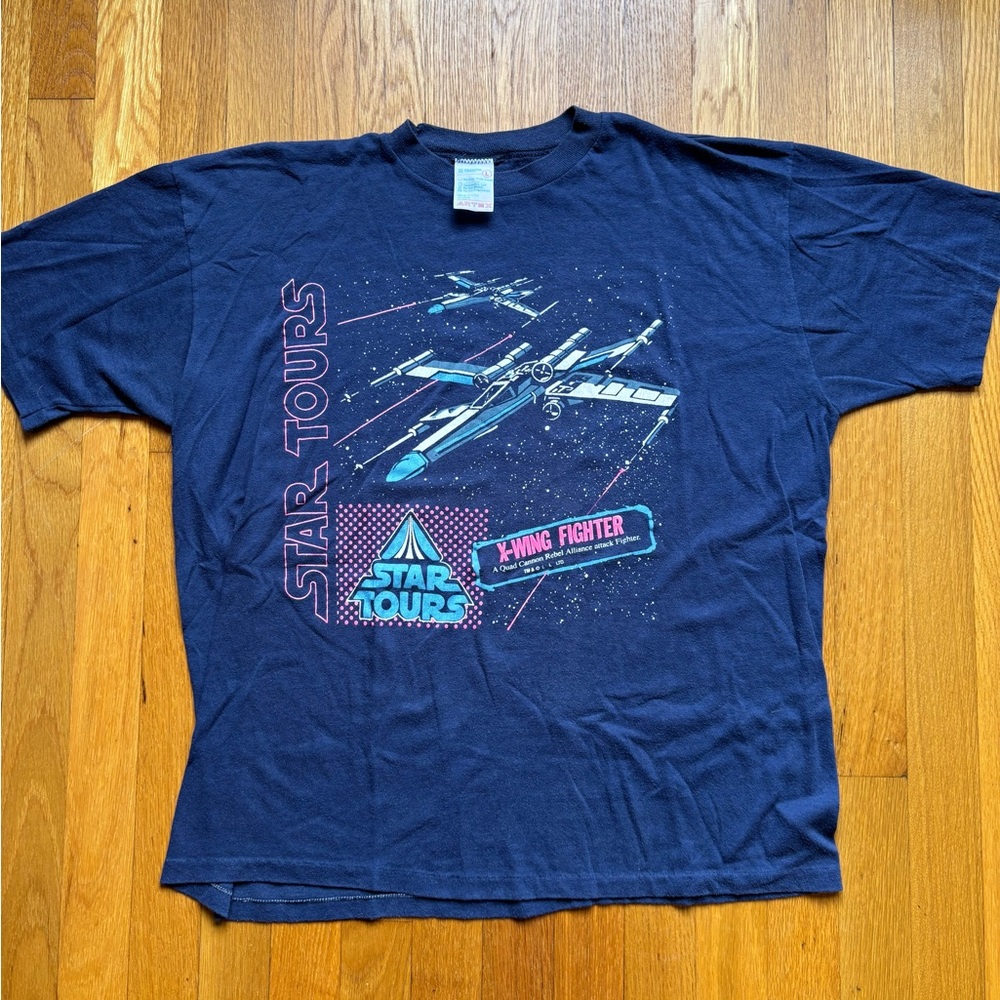 Vintage 90’a Star Tours X-Wing Fighter T-Shirt Star Wars Disneyland
